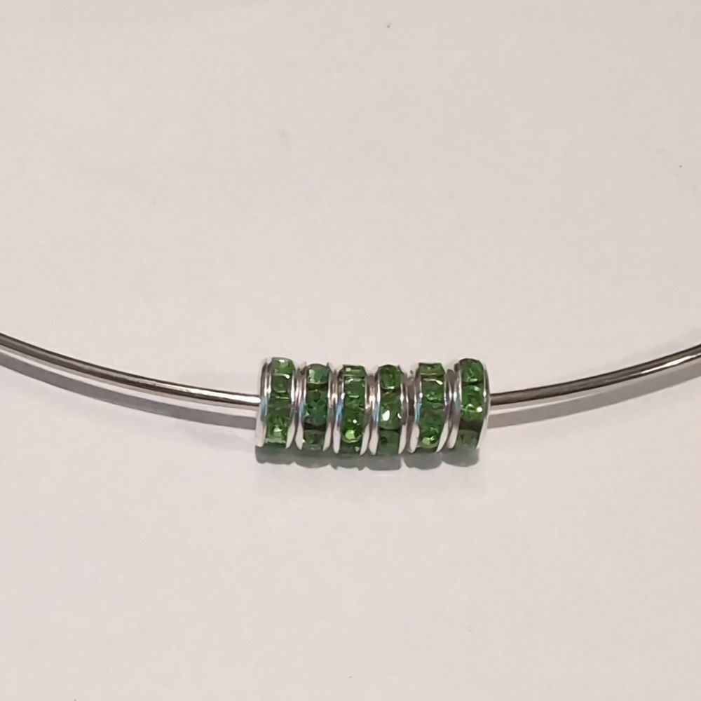 6 Green 8mm Rondelle Spacer Beads